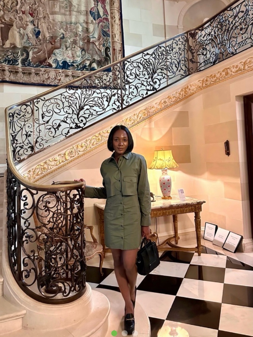 Olive Green Utility Shirt Dress - ZARA Casual Button-Up